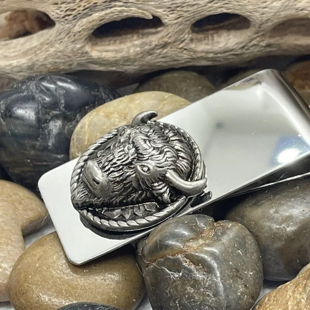 BUFFALO 3D Money Clip Stainless Steel Quality Wedding Party Gift FATHERS DAY NEW